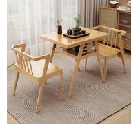 Wooden Bistro Table and Chairs Set, 2-Piece, Stackable Dining Group for Balcony, Garden, Tavern, Indoor Use, Compact Design for Small Spaces, Stylish and Functional