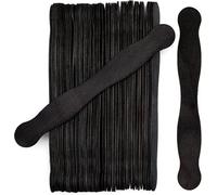 Wooden Black 8” Fan Handles, Wedding Programs, Paint Mixing, Pack 200, Jumbo Craft Popsicle Sticks for Auction Bid Paddles, Wooden Wavy Flat Stems for Any DIY Crafting Supplies Kit, by Woodpeckers