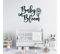 Wooden Black Baby in Bloom Sign for Backdrop, 13.7 * 17.7inch Baby Shower Decorations for Girl or Boy, Gender Reveal Pregnancy Wall Decor Party Photography Background