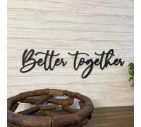 Wooden Black Better Together Sign for Backdrop, Wedding Bar Sign, Hanging Family House Wall Art Décor for Bedroom Bathroom Living Room Couples Engagement Party