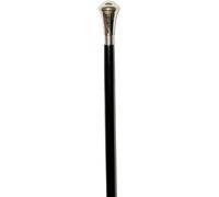 Wooden Black Decorative Walking Cane with a Nickel Plated Brass Knob Handle Beautiful Gift