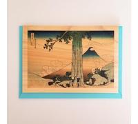 Wooden Blank Greeting Card [Series: Hokusai] Mishima Pass in Kai Province/Thirty-Six Views of Mt. Fuji (Fugaku Sanjuroku Kei)