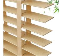 Wooden Blind 40cm 55cm 80cm 120cm 150cm Wide,Natural Venetian Blinds,50mm Slats Horizontal Window Blinds,Wood Venetian Blinds for Windows Blackout,172 Sizes Shutter Blinds,WxH-120x130cm/47x51in