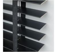 Wooden Blinds 50mm Slats,Black Venetian Blinds 45cm 60cm 70cm 80cm 90cm 100cm 115cm 120cm Wide,Blackout Horizontal Window Shutter,Real Wooden Venetian Blinds for Doors Windows,WxH-150x130cm/59x51in