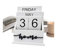 Wooden Block Calendar | Multipurpose Retro Perpetual Calendar | Reusable Blocks for Bedrooms, Decorative Date Display for Home, Work
