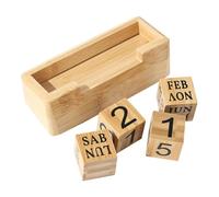 Wooden Block Perpetual Calendar - Tear Resistant Wood Desktop Date Display | Durability Home Vintage Woodenn Perpetuall Calendar | Woodd Calendarr Rustic Block for officee Decor