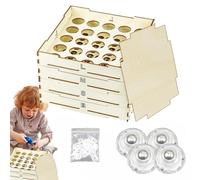 Wooden Block Sorter Organizer - 4-Tray Sorting Box With 3 Size Compartments, Eco-Friendly Storage For Building Bricks | Creative Tidy Solution For Girls Boys Teens Adults Playrooms