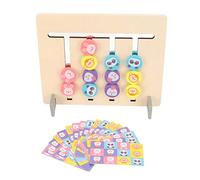Wooden Block Toy, Four Color Animal Logic Game, Early Education Intelligence Development - Premium Solid Wood, Double Sided Cards, Kids Thinking Skills