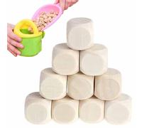 Wooden Blocks For Crafts - 10Pcs Wooden Cubes Crafts Blank Dice Set, Wooden Dice, Wooden Dice, 6-sided Wood Cubes, Wood Square Dices Blocks With Rounded Corners