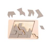 Wooden Blocks Puzzle, Brain Teasers Toy, Tangram Jigsaw Intelligence, Geometric Cognitive Products & Training Games, Brain-Boosting Activity for Kids & Adults (C)