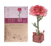 Wooden Bloom Craft - Beginner Friendly Building Model | 3D Flower Puzzles | for Making Home House Office Indoor Outdoor Adults Lovers