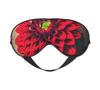 Wooden Board Retro Flower Red Dahlia Print Comfortable Eye Mask Full Coverage Lightweight Men Women Outdoor Travel Relaxation