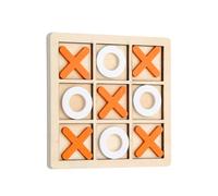 Wooden Board Tic-Tac Toe Game XO Table Game Toy Orange + White