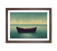 Wooden Boat Framed Wall Art Print A2 Walnut