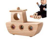 Wooden Boat Toy - Interactive Rolling Ball, Fine Motor Skills Learning Game | Educational Plaything For Preschool Kids Room Decoration Activity Gift Nursery Playtime Entertainment Display Fun
