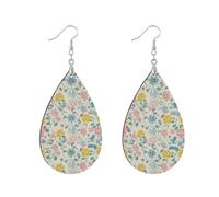 Wooden bohemian dangle earrings African wood hoop native american Natural Ethnic Earrings for halloween Fashion Jewellery Gift Supplies Crushed Flower leaf aretes vintage para mujer