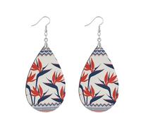 Wooden boho earrings for women African wood hoop vintage Natural Ethnic Earrings for st patricks Daily Wear & Gifts Paradise Flower Ethnic leaf aretes de madera para mujer