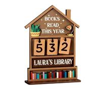 Wooden Book Counter Promoting Green Reading Habits Simple Operations Readings Trackers Home School Library Reading Aid Manual Trackers