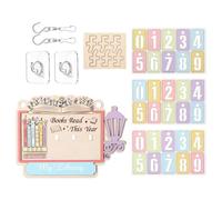 Wooden Book Counter Reading Progress Tracker, Bookshelf Decoration & Library Accessories, Ideal for Readers and Book Lovers, Practical Decoration for Children and Bibliophiles