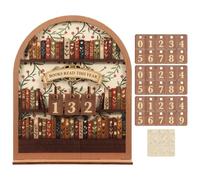 Wooden Book Counter Sign, Books Read Tracker, Books Read this Year Bookmark with 3-Digit Number Display, Reading Challenge Sign, Bookshelf Decoration for Home Library(brown,1)
