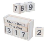 Wooden Book Counter Sign Desktop Yearly Reading Calendar