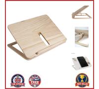 Wooden Book Holder Stand for School Office Adjustable and Foldable Design