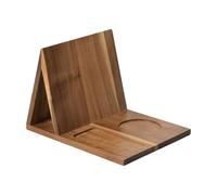 Wooden Book Holder - Triangle with Cup Phone Slot | Reading Valet Bedside Book Stand for Home, Bedroom, Living Room, Office, School, Desk Use with Coffee Table, Nightstand, Countertop Organization