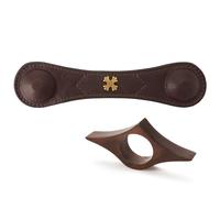 Wooden Book Weight and Thumb Page Holder - Reading Accessories Gift for Writers and Readers (Heavy and Thumb Holder - Coffee)