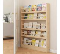 Wooden Bookcase Behind Door - 5-Tier Space-Saving Bookshelf for Living Room Kids' Room 47.2" L x 3.9" D x 57.1" H - Stylish Storage Solution for Small Spaces