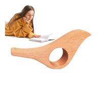 Wooden Bookmark - Beech and Walnut Thumb Page Holder, Bird Shape Finger Ring, 9.5 x 4 cm Smooth Reading Assistant, Hands-Free Book Accessories | Novel Reader Gift for Women, Men, Book