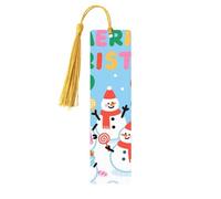 Wooden Bookmark Christmas Snowman Candy Wooden Craft Bookmark Vintage Wood Hanging Tags Bookmarks Ornaments with Tassels Cute Book Mark Reading Page Markers for Women Men Book Lovers