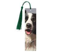 Wooden Bookmark for Men Women Border Collie Book Markers Unique Handmade Bookmarks with Tassel Reading Markers for Book Lovers Craft Wood Bookmark for Teachers Birthday Gift