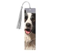Wooden Bookmark for Men Women Border Collie Book Markers Unique Handmade Bookmarks with Tassel Reading Markers for Book Lovers Craft Wood Bookmark for Teachers Birthday Gift