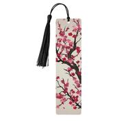 Wooden Bookmark for Men Women Novelty Gag Blooming Cherry Tree Bookmark for Book Lovers Unique Handmade Book Marks with Tassel Pendant Craft Book Mark Accessories