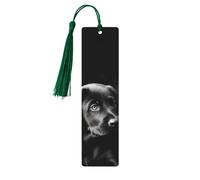 Wooden Bookmark Gifts - Black Labrador Puppy Bookmark with Tassels Creative Vintage Wood Book Mark for Book Lovers Handmade Reading Page Markers Christmas Gift for Men Women