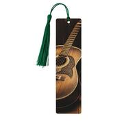 Wooden Bookmark Gifts - Old west Guitar Bookmark with Tassels Creative Vintage Wood Book Mark for Book Lovers Handmade Reading Page Markers Christmas Gift for Men Women