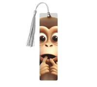 Wooden Bookmark The Silent Monkey Wooden Craft Bookmark Vintage Wood Hanging Tags Bookmarks Ornaments with Tassels Cute Book Mark Reading Page Markers for Women Men Book Lovers