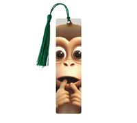 Wooden Bookmark The Silent Monkey Wooden Craft Bookmark Vintage Wood Hanging Tags Bookmarks Ornaments with Tassels Cute Book Mark Reading Page Markers for Women Men Book Lovers