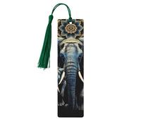 Wooden Bookmark Two Elephants Wooden Craft Vintage Wood Hanging Tags Ornaments with Tassels Cute Book Mark Reading Page Markers for Women Men Book Lovers