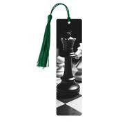 Wooden Bookmarks for Book Lovers, Black and White Chess Bookmark with Tassels Craft Woode Bookmark Tags Label Wood Book Mark Reading Page Markers Ornaments Gift for Women Men