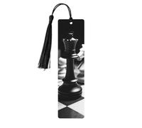 Wooden Bookmarks for Book Lovers, Black and White Chess Bookmark with Tassels Craft Woode Bookmark Tags Label Wood Book Mark Reading Page Markers Ornaments Gift for Women Men