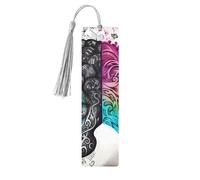 Wooden Bookmarks for Men Women 5 Pack - Left & Right Brain Pattern Unique Handmade Bookmark with Tassel Bookmark Craft Bookmark for Book Lovers Gift