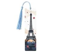 Wooden Bookmarks for Men Women Bookmarks Unique Paris Eiffel Handmade Romantic Book Markers with Tassel Book Markers Book Markers for Book Lovers Bookmark Bookmark Bookmark Set of 5