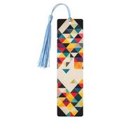 Wooden Bookmarks for Men Women Bookmarks Unique Triangle Geometric Book Markers Handmade Bookmarks with Tassel Book Markers Book Markers for Book Lovers Bookmark Bookmark 5 Pack