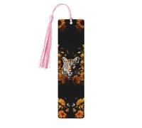 Wooden Bookmarks for Men Women, Leopard Sunflower Bookmarks Unique Handmade Bookmarks with Tassel for Book Lovers, Birthday Gift, Teachers Bookmarks (5 Pack)