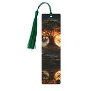 Wooden Bookmarks for Men Women Natural Beauties Bookmarks Unique Handmade Bookmarks with Tassel Bookmarks for Book Lovers Birthday Gifts (5 Pack)