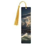 Wooden Bookmarks for Men Women, Old Lighthouse by the Sea, Unique Handmade Bookmarks with Tassel, Reading Markers for Book Lovers, Bookmark 5 Pack