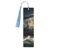 Wooden Bookmarks for Men Women, Old Lighthouse by the Sea, Unique Handmade Bookmarks with Tassel, Reading Markers for Book Lovers, Bookmark 5 Pack