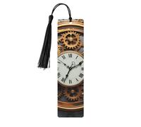 Wooden Bookmarks for Men Women Steampunk Clock Rusty Unique Handmade Bookmarks with Tassel Wooden Bookmarks for Book Lovers Bookmark Bookmark Wooden Bookmark for Book Lovers Bookmark in 5 Pack