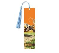 Wooden Bookmarks for Women Men Vintage Wood Bookmark with Tassels Fancy Craft Book Mark Tortoise Turtle Jumping Cute Wood Hanging Tags Ornaments for Book Lovers Birthday Teachers Gift